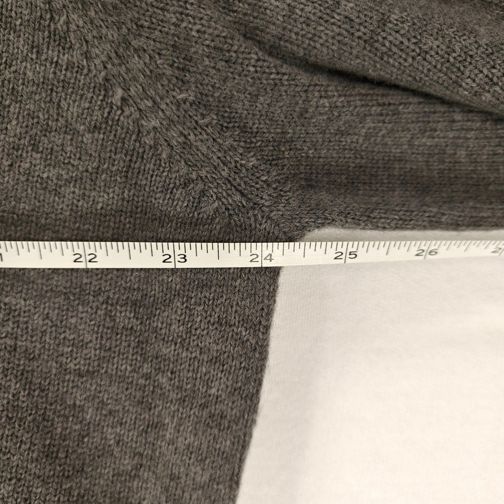 J.Crew Mens XL Charcoal Gray 100% Merino Wool V-Neck Pullover Sweater - Picture 4 of 5